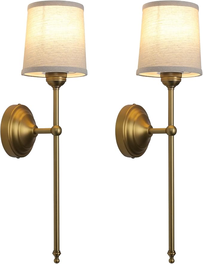 Battery Operated Sconces Wall Lighting Set of 2 with Fabric Shade | Linen Cloth Wall Sconces RGB Color Changing USB Rechargeable Wall Mounted Lamp for Living Room Bedside Nightstand Light
