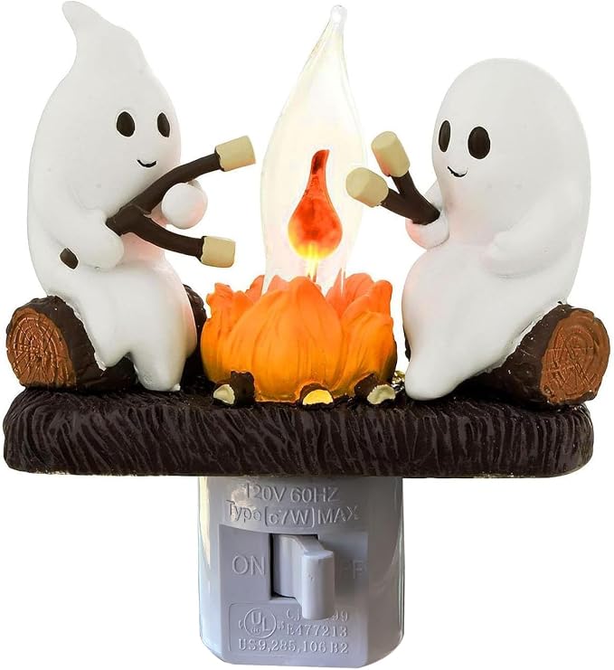Ghost Campfire Nightlight, Ghost Flickering Night Light, Campfire Flame Halloween Nightlight