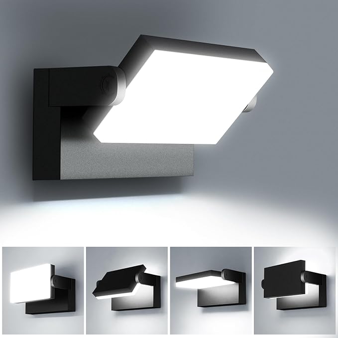 60W LED Outdoor Wall Lights 360° Rotatable 5000K IP65 | Adjustable LED Panel Flood Light, Modern Commercial Security, Wall Mounted Fixture for Garage, Barn, Porch