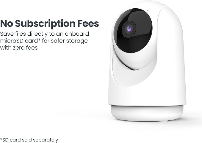 Feit Electric Smart Indoor Pan Tilt Baby Monitor Camera, 2K WiFi Security Camera with AI Motion Alerts, Motion Tracking, Night Vision (30 ft), Two-Way Audio, Local Storage, 2.4GHz WiFi