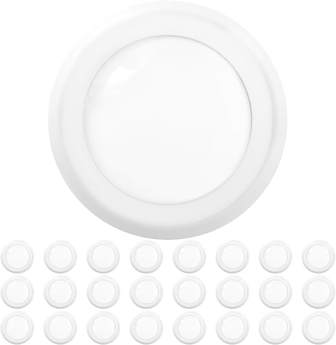 Sunco 24 Pack 5/6 Inch LED Disk Lights, Flush Mount Disc Recessed Ceiling Can Lighting, 850 LM, 2700K Soft White, Dimmable, 12W=65W, Damp Rated ETL.