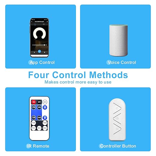 1-Way WiFi Smart Dimmer Switch with IR Remote for Single Color LED Strip Lights Compatible with Alexa and Google, DC 12-24V Controller for 3528/2835/5050/COB LED Strip Light with DC Plug