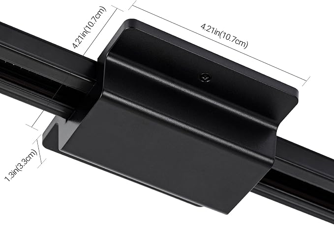 VANoopee 6.6FT H Track Lighting Rails with Floating Canopy Connector, Black | H Type Track Lighting Kit | End Caps, Live End Feeds, I T & L Connectors Included | H Style Track System Compatible