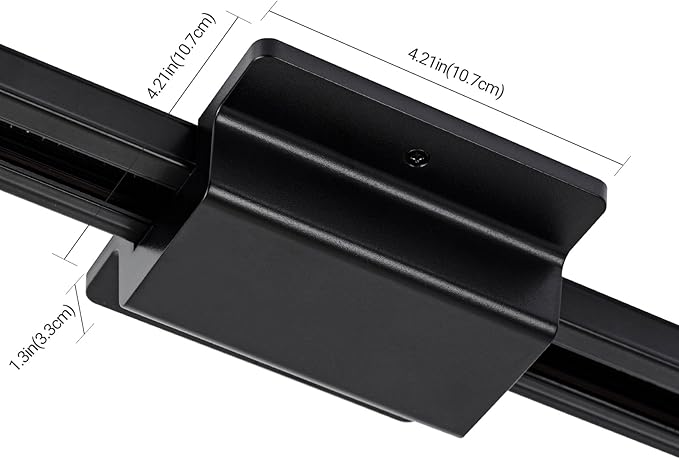 VANoopee 13FT H Track Lighting Rails with Floating Canopy Connector, Black H Type Track Lighting Kit, End Caps, Live End Feeds, I T & L Connectors, Compatible with Single Circuit H Style Track System