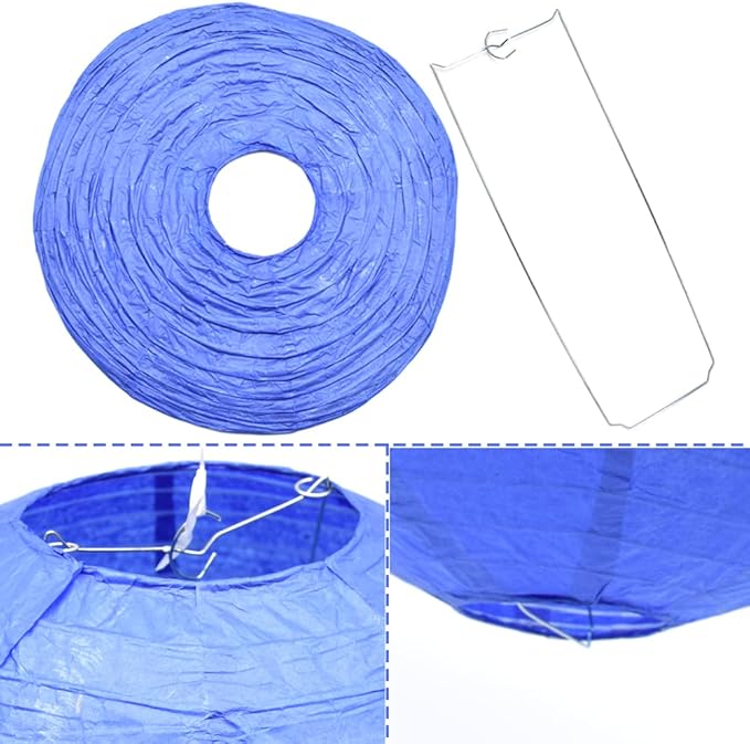 3pcs Paper Lanterns Decorative Round Chinese Paper Lanterns for Birthday Halloween Wedding Baby Bridal Shower Home Decor Party Decoration (12in/Jewel Blue)