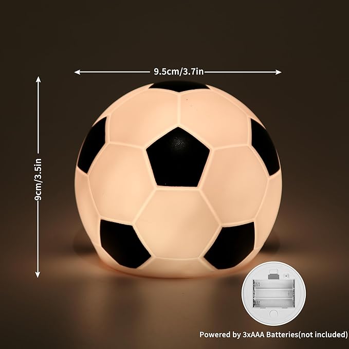 Football Night Light,Touch-Adjustable 7 Colors,Soccer Silicone Night Light for Kids,Use as a Bedside Lamp or Table Lamp,A Glowing Football Gift for Room Decor,Perfect for Children.