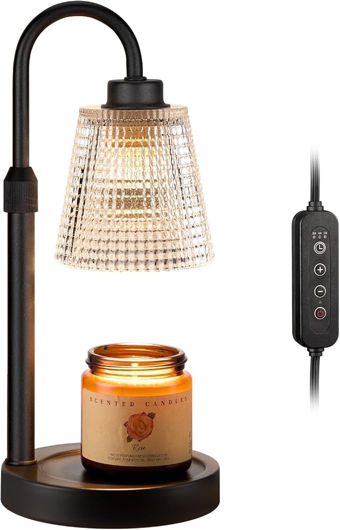 Innqoo Candle Warmer Lamp with Timer Home Decor Birthday Gifts for Women | Dimmable Candle Warmer for Jar Candles, Height Adjustable Wax Melts Warmer, Room Decor House Warming Gifts New