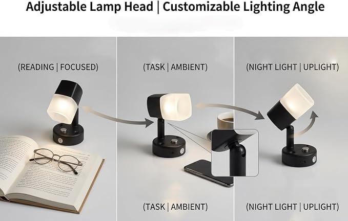 12V RV Wall Light 2 Pack, LED Bedside Reading Lamp with USB & Type-C Charging Ports, Warm White 3000K–3200K, Adjustable Interior Light for Camper, Trailer, Motorhome
