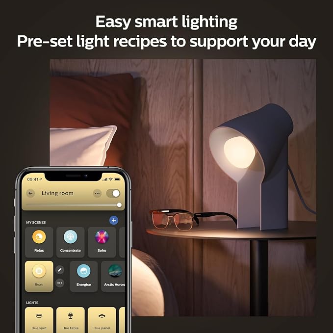 Philips Hue Smart 60W A19 LED Bulb - White Ambiance Warm-to-Cool White Light - 2 Pack - 800LM - E26 - Indoor - Control with Hue App - Works with Alexa, Google Assistant and Apple Homekit | Hue Smart LED Bulb, 2 Pack, 800LM, E26, Indoor, Control, Hue Ap...