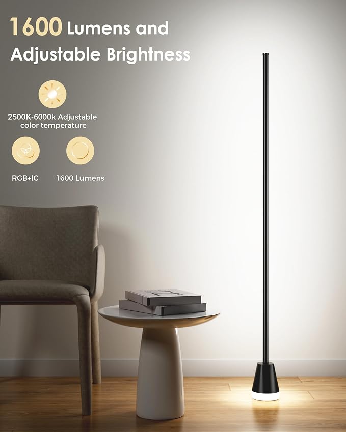 2 Pack Corner Floor Lamp, Smart RGB LED Corner Lamp with App and Remote Control, 172 LED Lighting and 16 Million Colors Changing Standing Lamps with Music Sync for Living Room, Bedroom, Gaming Room