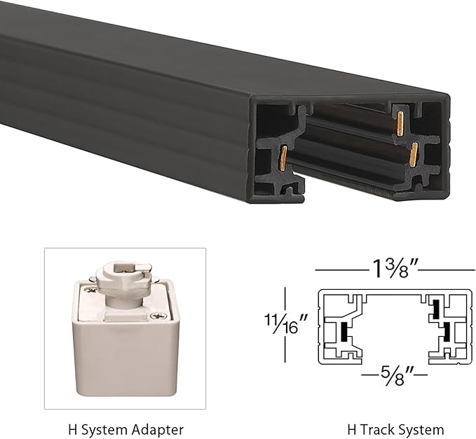 WAC Lighting HI-DEC-BK H Track Dead End I Connector, Black