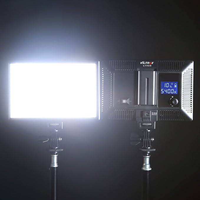 VILTROX L116T CRI95+ Super Slim Dimmable LED Light Panel,Bi-Color 3300K-5600K LED Video Light with LCD Control/Light Mount (NO Battery/No ac Adapter)