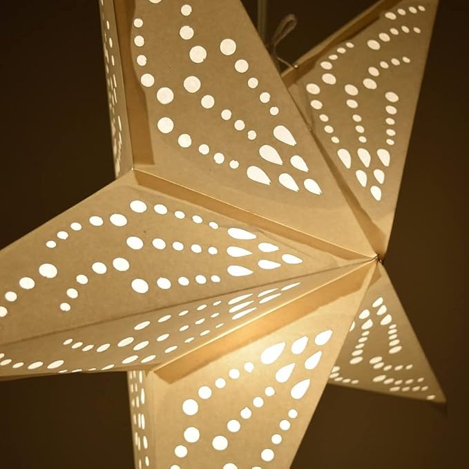Frozen Paper Star Lantern with 12 Foot Power Cord Included