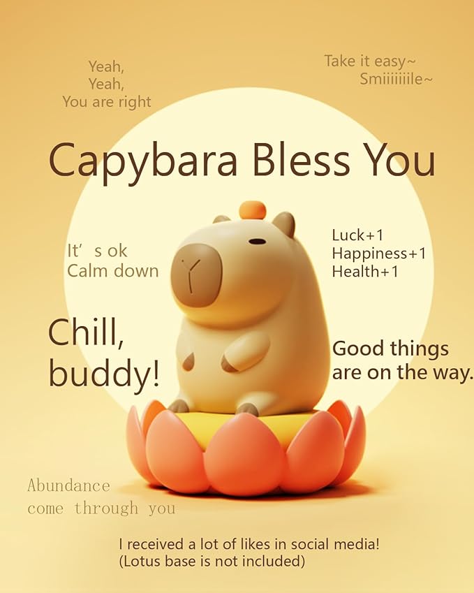 Amaredom Capybara Night Light, Cute Capybara Lamp, Silicone Dimmable Nursery Nightlight, Rechargeable LED Bedside Lamp with 20 Minutes Timer & Tap Control Baby Girls Women Bedrooms, Living Room