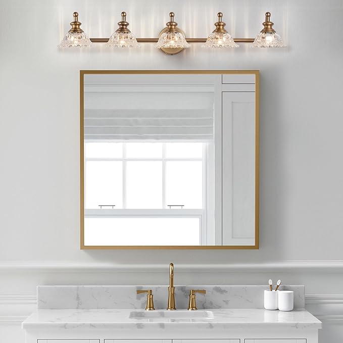 37.4" Bathroom Light Fixtures 5 Lights Vanity Lighting Fixtures (Exclude G9 Bulb) Vanity Lights for Bathroom