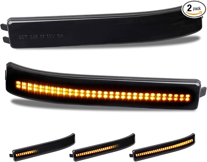 Sequential LED Side Mirror Reflector Lights Smoked Lens Compatible with Ford F150 2009 to 2014