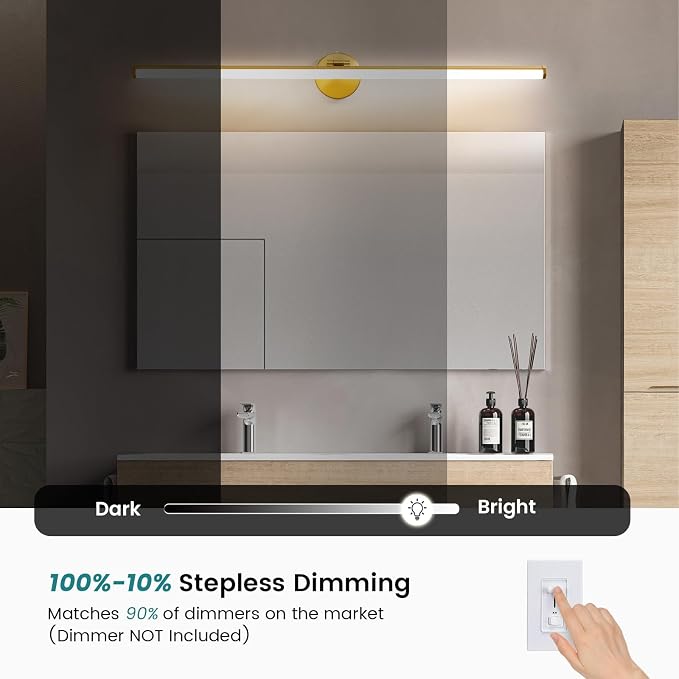 KAISITE Modern Bathroom Light - 39 Inch Dimmable 5CCT LED Vanity Light Bar for Restroom
