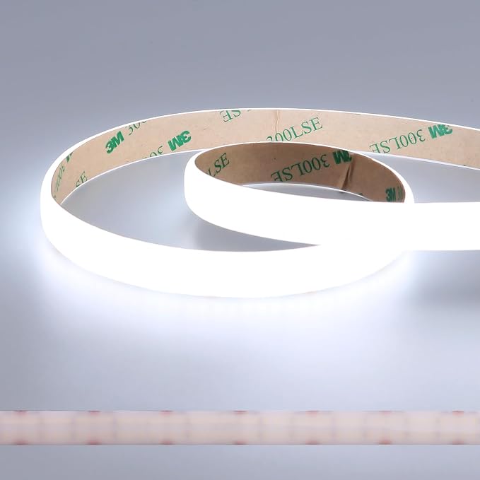 JOYLIT PRO+ 24V LED Strip Diffused 2 Rows 16.4FT 6000K 601LM/FT Waterproof | CE UL, CRI 92+, 560LEDs/m Cool White, 12MM, Dotless, Dimmable, Self-Adhesive, for Kitchen Cabinet,Cove(Lights Only)