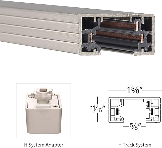 WAC Lighting HI-PWR-BN H Track Power Feedable I Connector, Brushed Nickel