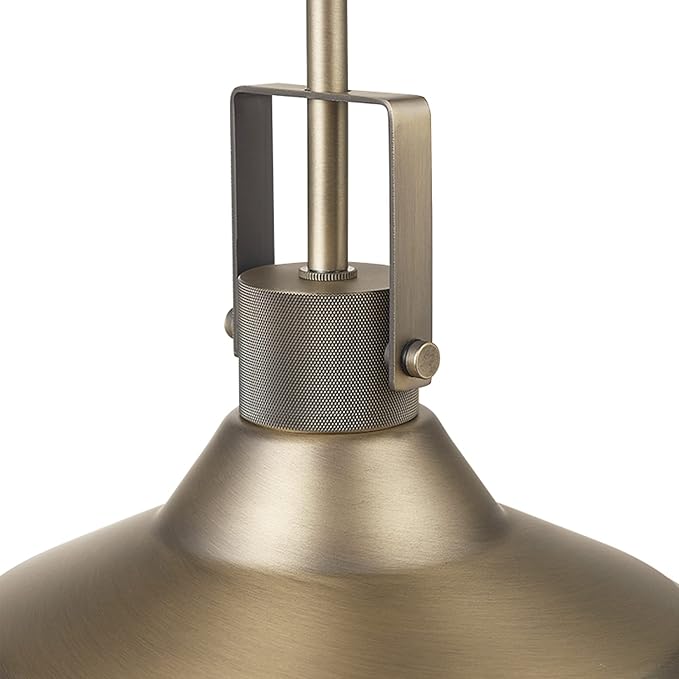 GLOBE Electric 65475 1-Light Pendant Light Fixture, Matte Brass, Textured Socket, Dining Room Fixture, Kitchen Island Lighting, Living Room Pendant Light, Hanging Lights for Bedroom