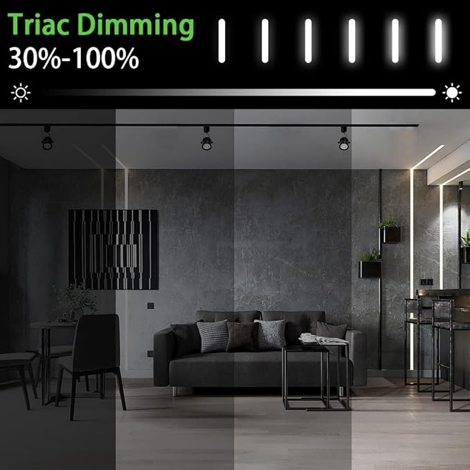 10W H Track Lighting Heads,Dimmable LED Track Light Heads for Accent Retail Artwork,4000K Netural White, Linear Track Light H Type - 120V 60°Angle Halo Type 12Pack (Black)