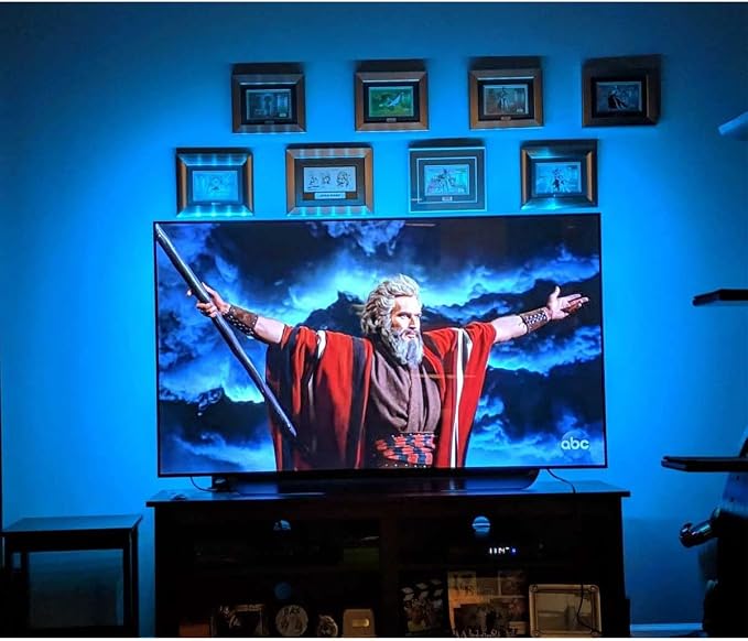 USB Powered RGB LED Strip Lights for 50 55 Inches TV Backlights Kit | Behind TV Vibrant Color Led Lighting Reduces Eye Strain Cover All 4 Sides RF Remote Game Room Movie Theater Man Cave Decor