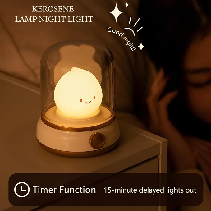 Campfire Chibi Flame Night Light, Retro Amber Lamp with Dimming Feature for Camping, Smoko Light, Gift, Party, Room Decor(Retro Flame Lamp)