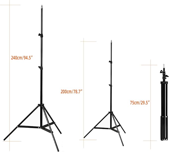 Godox SN304 Studio Light Stand – 190cm Adjustable Tripod Heavy Duty Light Stand Lighting Tripod with 1/4" Screw for Strobe Light/Webcams/Cameras/Softbox
