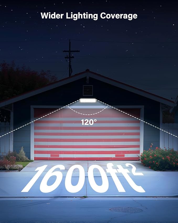 120W High Bay LED Shop Light IP65 Waterproof Garage Light w Dimmable Remote | 18000LM Plug-in Play, Commercial Shop Lights for Warehouse, Factory, Workshop, backyard, Garage & Barn
