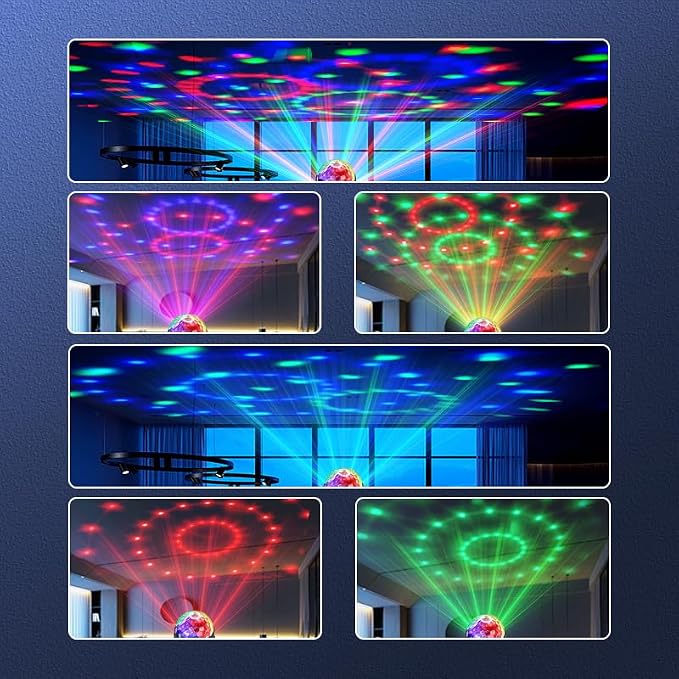 2-Piece Party Lights, Voice Controlled with Remote Control | Disco Ball Lights, DJ Strobe Lamp, Wedding Bars, KTV Karaoke/New Year's Eve Halloween Christmas Decorations. ﻿
