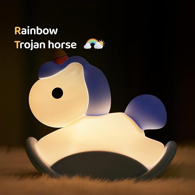 Night Light for Kids, Cute Squishy Unicorns Bedside Lamp, Kawaii Animals Silicon Light Up for Boys and Girls, LED Decor Nightlight for Toddler Bedroom and Kid Room.