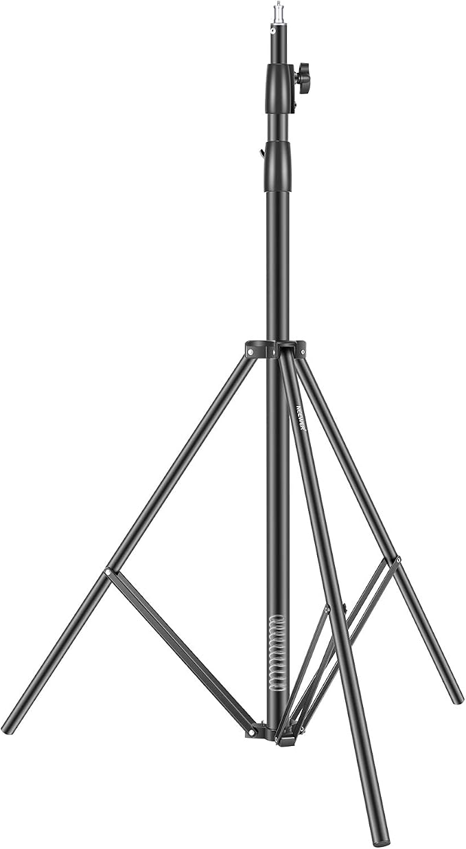 NEEWER Heavy Duty Light Stand 10ft/3m Adjustable Spring Cushioned Tripod | Metal Photography Stand, for Photo Studio Softbox, Flash Monolight, Ring Light, and Other Photographic Equipment, Black