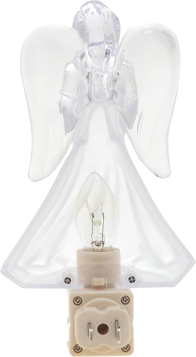 Creative Hobbies Heavenly Glow Angel Night Light - Includes 5W C7 and Rotational Socket with On/Off Switch