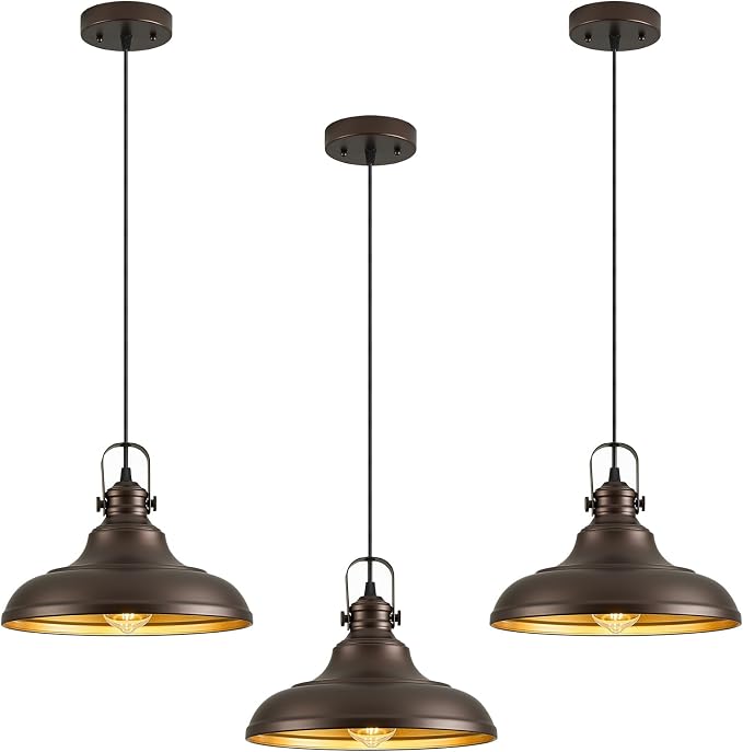 Oil Rubbed Bronze Pendant Light Modern Pendant Lights for Kitchen Island Hanging Lighting Fixture Over Sink for Dinning Room Bedroom Hallway,3 Packs