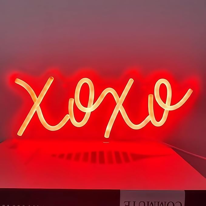 Ulalaza Neon Light Sign LED XOXO Night Lights USB Operated Decorative Marquee Sign Bar Pub Store Club Garage Home Party Decor