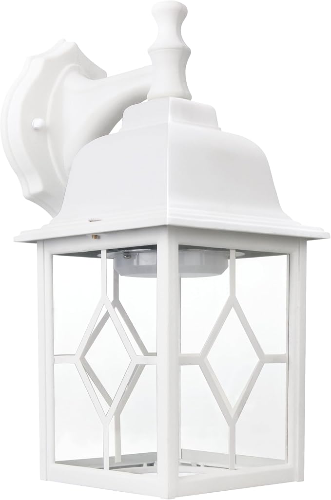 Outdoor Wall Light Fixture, Rustproof Aluminum, Glass | LED Large Exterior Porch Light Wall Sconce Lantern for House, Patio, Garage, Waterproof, 11W 1000 Lumen, 3000K, White