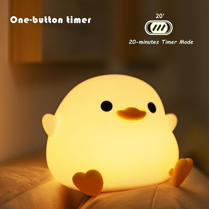 Duck LED Luminous Night Light - Silica Gel Creative Light for Bedside Reading, Suitable for Bedroom Decoration