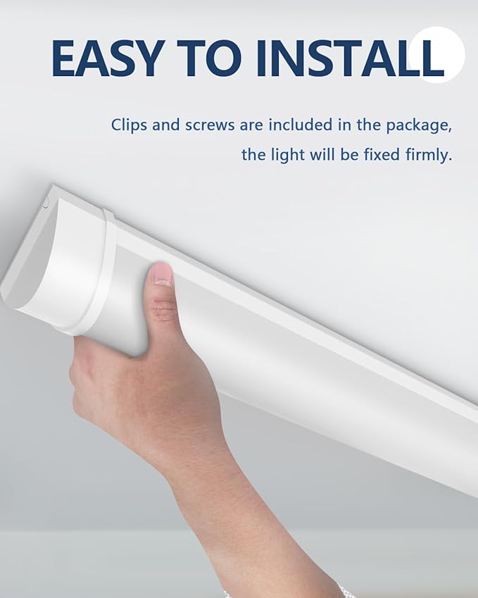 Sararoom 2FT Wraparound Shop Light, 20W LED, 2400lm, 3200K Warm White, 60cm 23.6inch LED Garage Closet Light for Office Home Basement