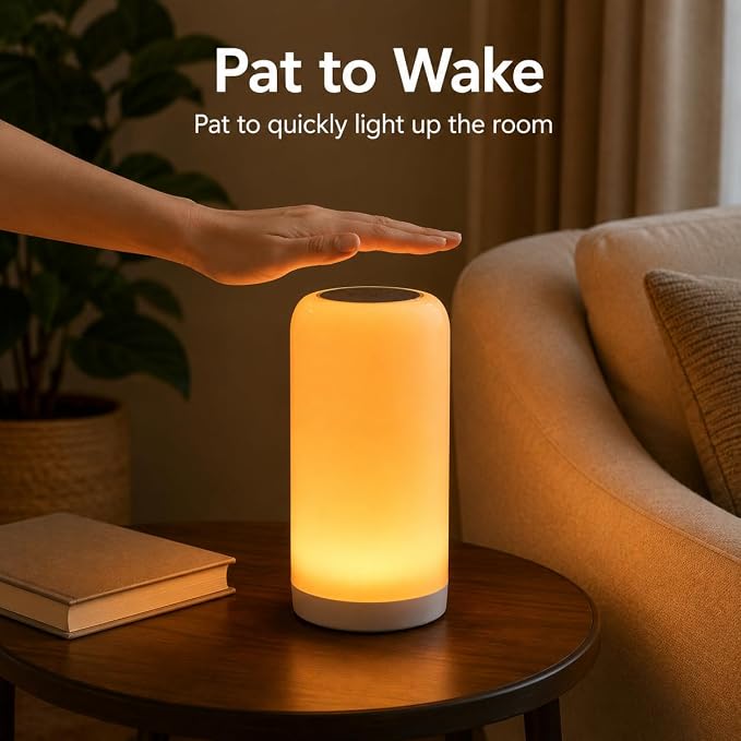 DAYBETTER RGB Smart Bedside Lamps, Touch Lamps for Nightstand, LED Lamp Compatible with Alexa and Google Assistant, Color Changing Lamp for Bedroom Living Room,25 Scene Mode (Only for 2.4GHz WiFi)