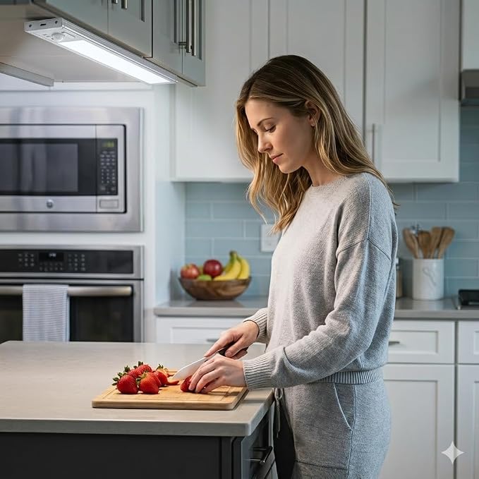 2Pack Aluminum Under Cabinet Lighting, 10inch Rechargeable Ultra-Thin Magnetic Motion Sensor Closet Lights, 3 Colors & Dimmable, USB-C Wireless Under Counter Lights for Kitchen, Pantry, Wardrobe