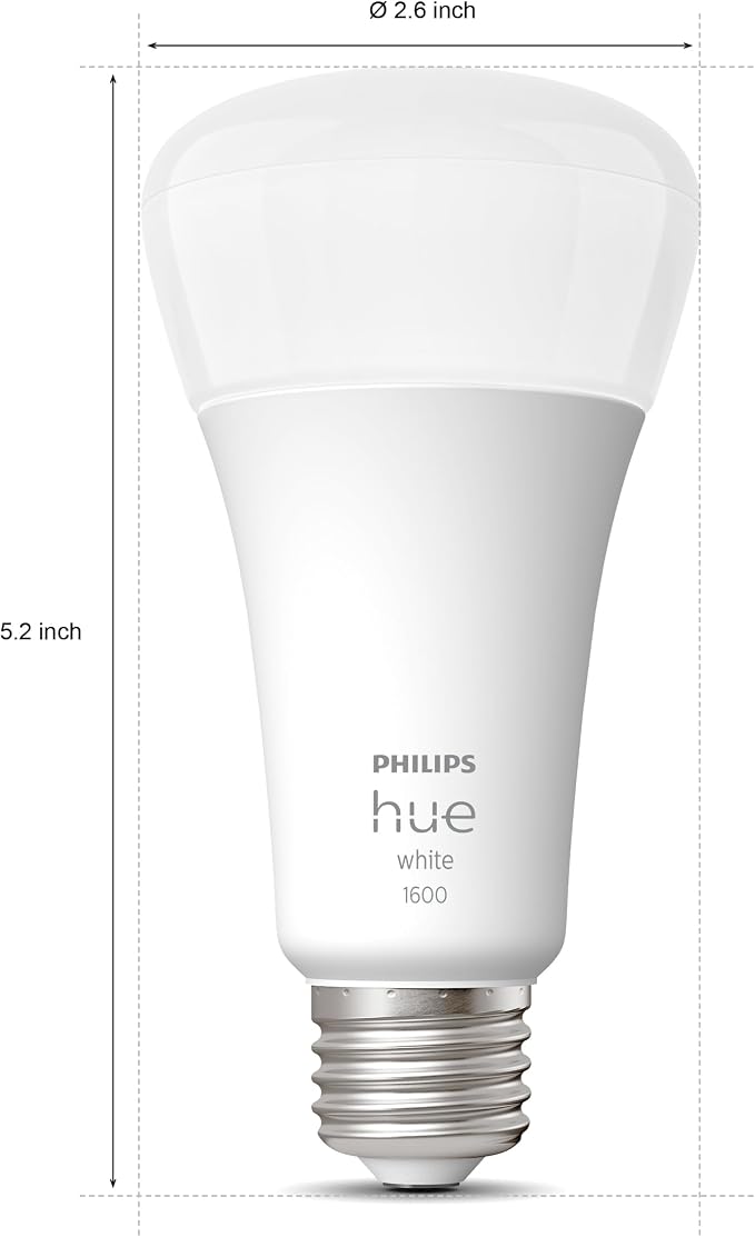 Philips Hue Smart 100W A21 LED Bulb - White Ambiance Warm-to-Cool White Light - 1 Pack - 1600LM - E26 - Indoor - Control with Hue App - Works with Alexa, Google Assistant and Apple Homekit