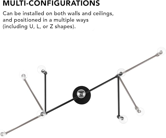 Globe Electric 59969 Tempo 5-Light Foldable Track Lighting, Matte Black