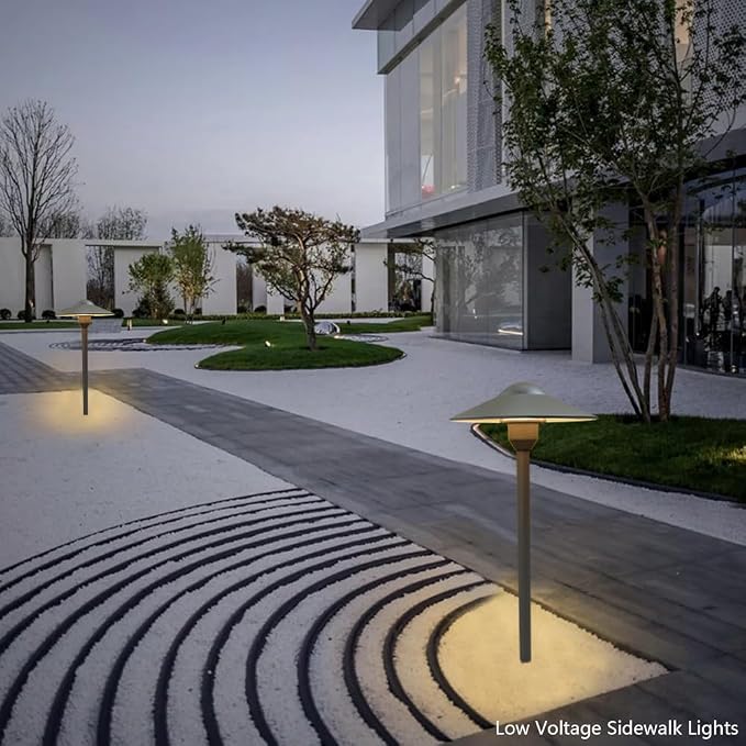 Low Voltage Path Lighting Cast Aluminum Construction Outdoor | Walkway Area Garden Yard pathway Landscape Lighting Replaceable 3W G4 LED Bulb Warm White Textured Bronze Finish Pack of 2