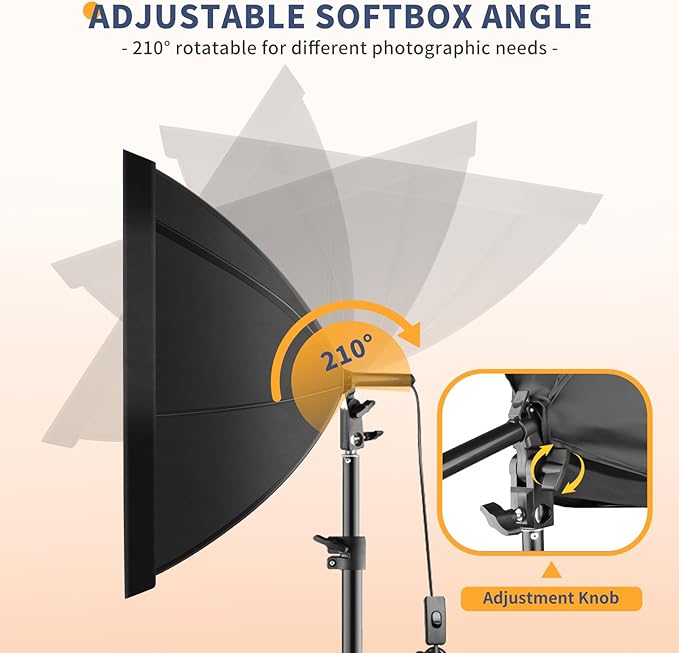 UBeesize Softbox Photography Lighting Kit, 20'' x 20'' Professional Softbox Lighting Kit with 85W 3000-7500K LED Bulbs, Studio Lights for Photography/Video Recording/Portraits Shooting/Live Streaming