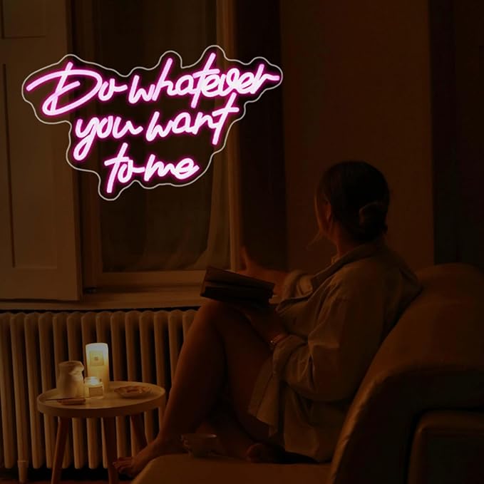Neon Sign, JGHTURIE Do Whatever You Want to Me Neon Signs for Wall Decor, Pink LED Light-Up Sign for Room Decor, Bar, Party, Man Cave, USB Powered