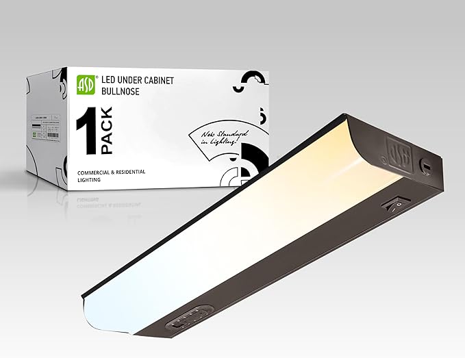 ASD 12 Inch Hardwired LED Under Cabinet Light, On/Off & 5CCT Switch 2700K-5000K, 5W 442LM CRI90+, Direct Wire Low Profile Linkable Fixture, Dimmable Under Counter Kitchen Lighting, Bronze, UL
