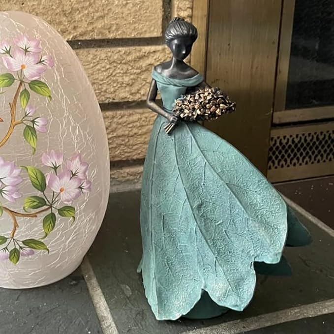Guichifun Fairy Statue Leaf Angel Girls 7.5 x 4.5 x 11.5 Inch | Resin, Home Garden Patio Decor, Memorial Gift for Mom, Outside or Inside, Outdoor Yard Decorations Figurines