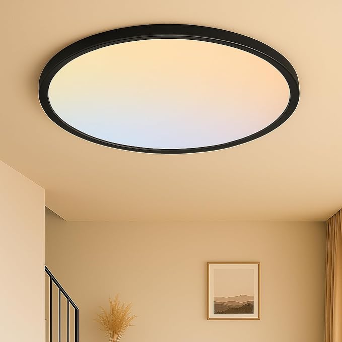 MOONSEA Dimmable Flush Mount Ceiling Light 16 Inch Kitchen Light Fixture | 3000K/4500K/6000K , 28W 2800LM, 0.71 in Low Profile Ceiling, Brightness Dimmable with Dimmer, Installation Takes 20 minutes