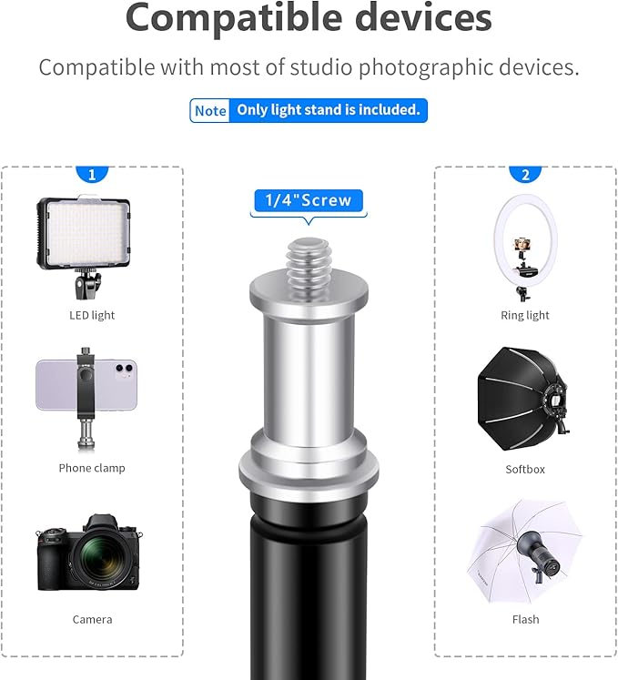 Neewer 75"/6 Feet/190CM Photography Light Stands for Relfectors, Softboxes, Lights, Umbrellas, Backgrounds