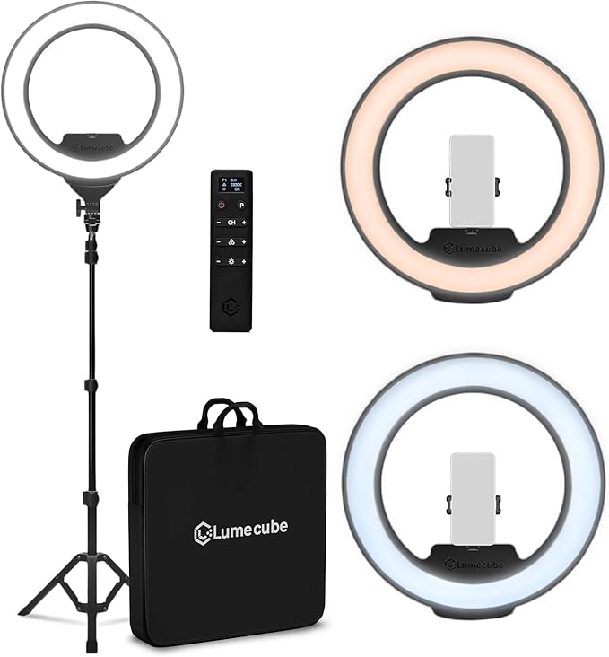 Lume Cube Ring Light Pro | Wireless Professional Lighting for Photography, Streaming, Video | Fully Adjustable Color and Brightness | Includes Sturdy, Portable Tripod Mount and Padded Carrying Case